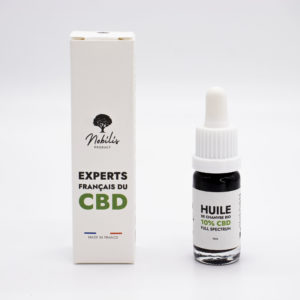 Flacon d'huile nobilis CBD 10% à spectre complet  par CBD'UP